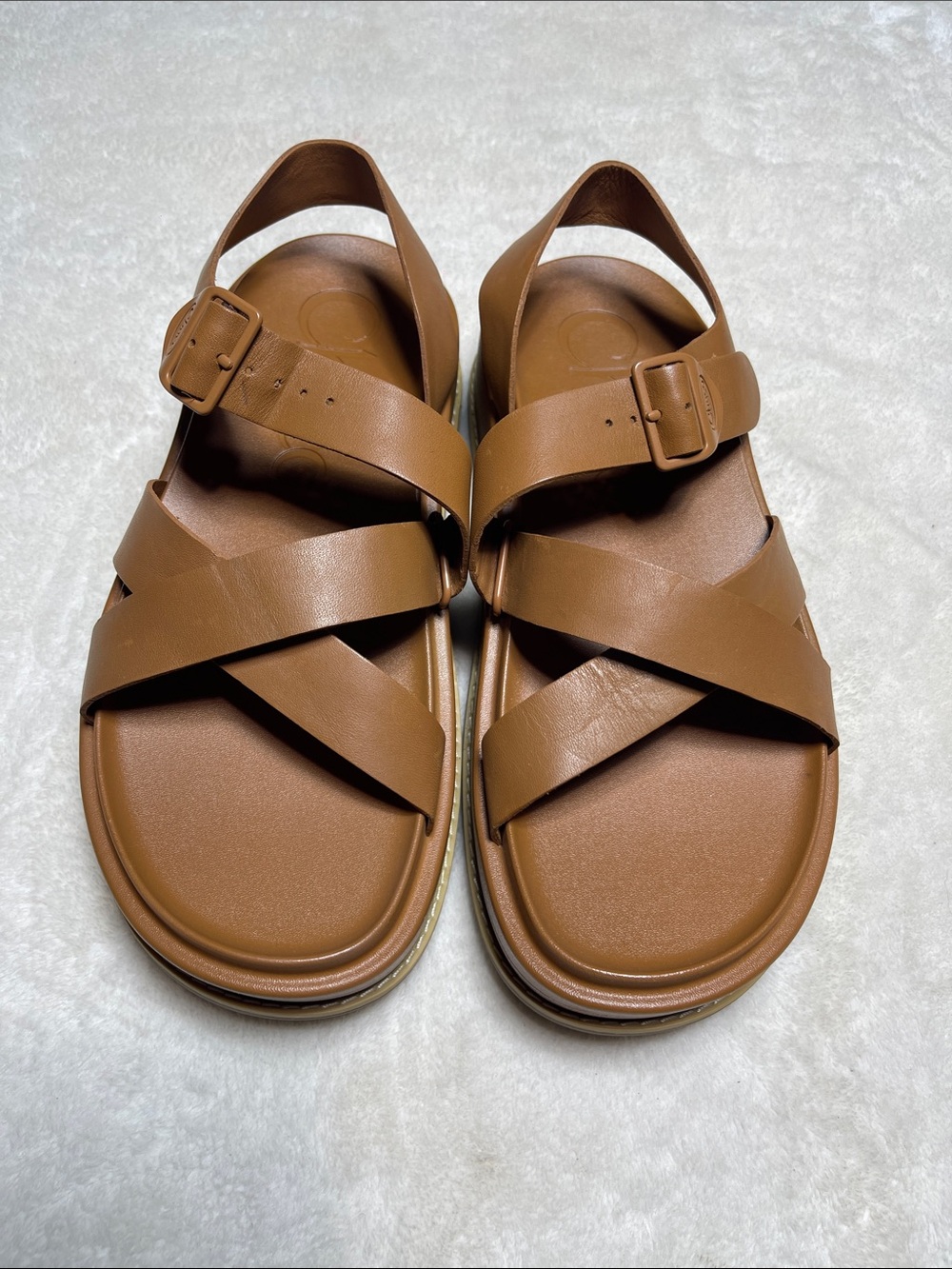 Chaco Women's Tan Brown Cross-Strap Sandals Size 8